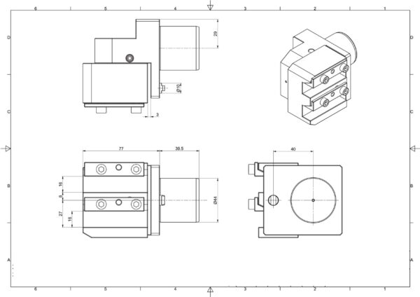 Werkzeughalter STAR 431-03-00 2-Stationen 16x16mm; für Rückseite (IntNr231162)