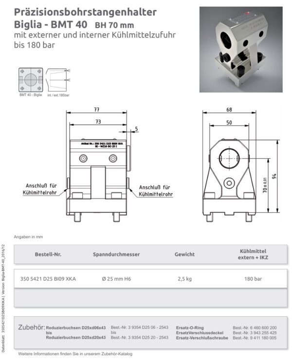 gebr. Biglia WKZ-Halter fest/used toolholder fixed Oesterle mit IKZ_IntNr231227 - Imagen 7