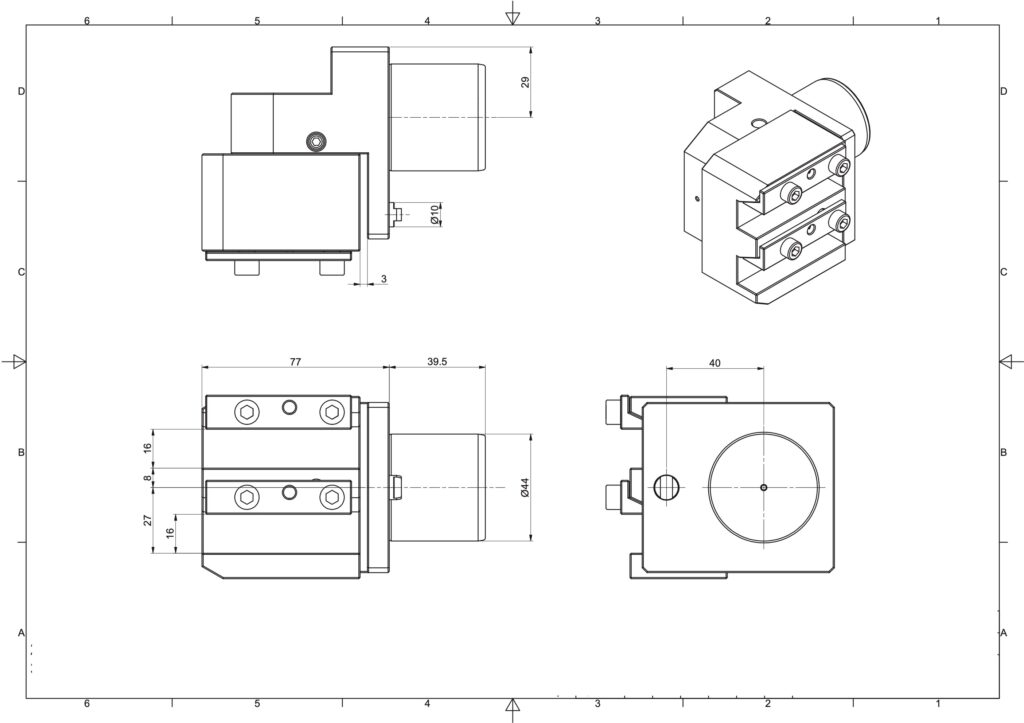 Werkzeughalter STAR 431-03-00 2-Stationen 16x16mm; für Rückseite (IntNr231162)